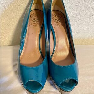 Vince Camuto Teal Peep Toe Heels
